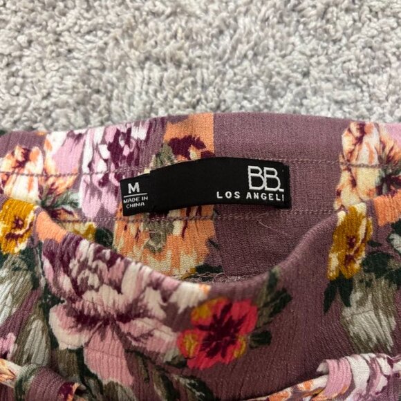 BNWOT Women's Dark Mauve Floral Thin Linen Lightweight Lounge Pants Size M - Picture 4 of 5